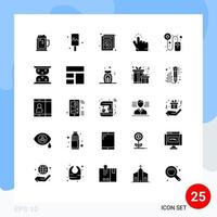 Stock Vector Icon Pack of 25 Line Signs and Symbols for pharmaceutical point add hand click Editable Vector Design Elements