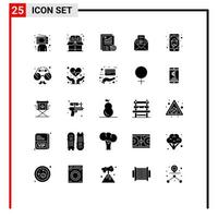 Modern Set of 25 Solid Glyphs and symbols such as letter business box email design Editable Vector Design Elements
