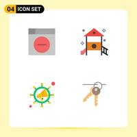 4 Universal Flat Icons Set for Web and Mobile Applications web marketing minimize kindergarten viral Editable Vector Design Elements