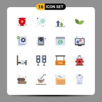 Universal Icon Symbols Group of 16 Modern Flat Colors of plant growth day limits breaking Editable Pack of Creative Vector Design Elements
