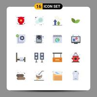 Universal Icon Symbols Group of 16 Modern Flat Colors of plant growth day limits breaking Editable Pack of Creative Vector Design Elements