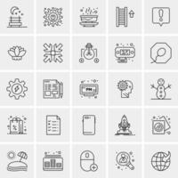 25 iconos de negocios universales vector ilustración de icono creativo para usar en proyectos relacionados con la web y dispositivos móviles