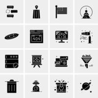 16 iconos universales de negocios vector ilustración de icono creativo para usar en proyectos relacionados con la web y dispositivos móviles