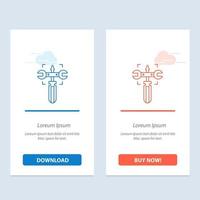 Setting Gear Wrench Screw  Blue and Red Download and Buy Now web Widget Card Template vector