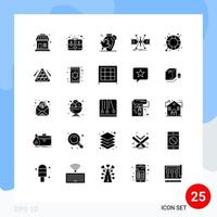 Pictogram Set of 25 Simple Solid Glyphs of rescue sketch autumn grid architect Editable Vector Design Elements