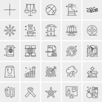 25 iconos de negocios universales vector ilustración de icono creativo para usar en proyectos relacionados con la web y dispositivos móviles