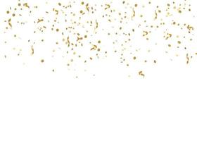 Falling golden glitter confetti isolated on white background. Shiny particles. Party, Merry Christmas, Happy New year decoration. 3D rendering. photo
