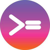 Greater Than Equal Vector Icon Design