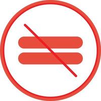 Not Equal Vector Icon Design