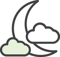 Cloud Moon Vector Icon Design