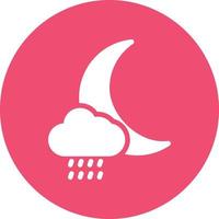 Cloud Moon Rain Vector Icon Design