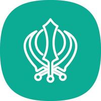 Khanda Vector Icon Design