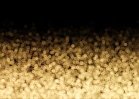 Golden bokeh lights on black background. Copy space for your text or logo. Abstract backdrop. Festive, celebration. Boke effect. Small out-of-focus light parts. Lower frame, border. 3D rendering. photo