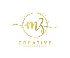 Initial MZ feminine logo. Usable for Nature, Salon, Spa, Cosmetic and Beauty Logos. Flat Vector Logo Design Template Element.