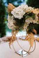 elegant wedding decorations made of natural flowers photo