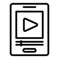 Play phone video icon outline vector. Computer online vector