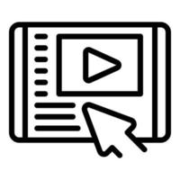 Click video tutorial icon outline vector. Computer online vector