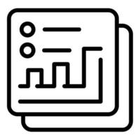 Data chart icon outline vector. Study case vector