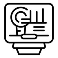 Market data icon outline vector. Graph chart vector