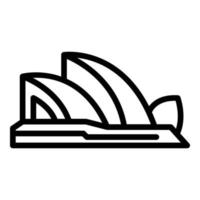 vector de contorno de icono de la ópera de Sydney. ciudad de australia