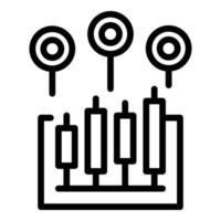 vector de esquema de icono de datos de gráfico. gráfico de negocios