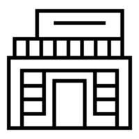 vector de contorno de icono de villa de arquitectura. construcción de viviendas