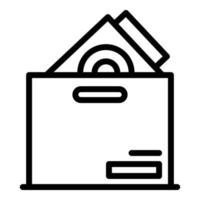 Computer box icon outline vector. Shop laptop vector