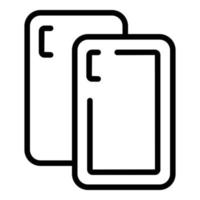 vector de contorno de icono de caja de teléfono inteligente. teléfono móvil