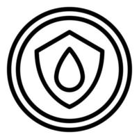 Secured water drop icon outline vector. Save eco vector