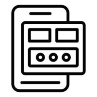 Phone online registration icon outline vector. Computer form vector