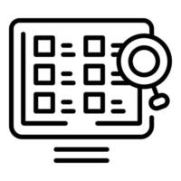 Search online test icon outline vector. Computer exam vector