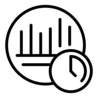 Data cloud time icon outline vector. Graph chart vector