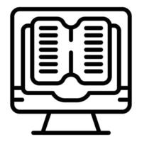Digital book icon outline vector. Exam student vector