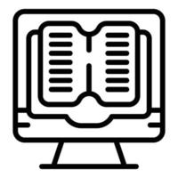 Digital book icon outline vector. Exam student vector