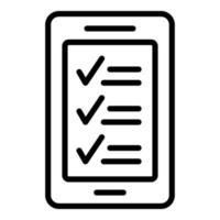 Smartphone to do list icon outline vector. Online exam test vector