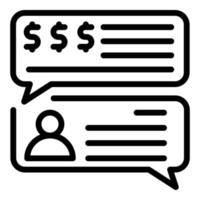 Money transfer chat icon outline vector. Bank payment vector