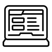 Computer online registration icon outline vector. Form account vector