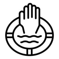 Help water safety icon outline vector. Life jacket vector
