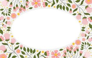 Pink Spring Flowers Frame Background vector