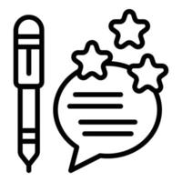 Write online review icon outline vector. Report client vector