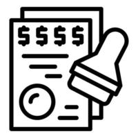 Money paper icon outline vector. Bank transfer vector