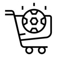 Soccer shop cart icon outline vector. Sport store vector