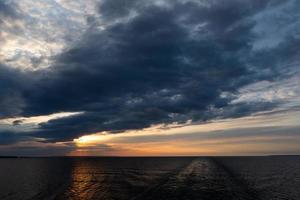 Cloudy Sea Views of the Baltic Sea at Sunrise photo