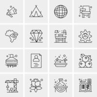 16 iconos universales de negocios vector ilustración de icono creativo para usar en proyectos relacionados con la web y dispositivos móviles