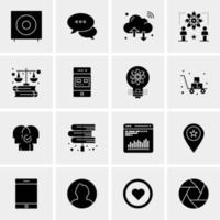 16 iconos universales de negocios vector ilustración de icono creativo para usar en proyectos relacionados con la web y dispositivos móviles