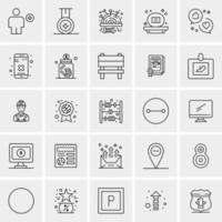 25 iconos de negocios universales vector ilustración de icono creativo para usar en proyectos relacionados con la web y dispositivos móviles