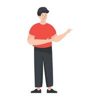 A flat illustration of talking person vector