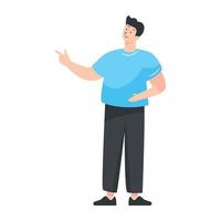 A flat illustration of talking person vector