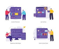 Web and Apps Design Flat Illustration Vectors