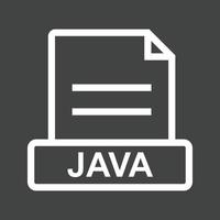 icono de línea java invertida vector